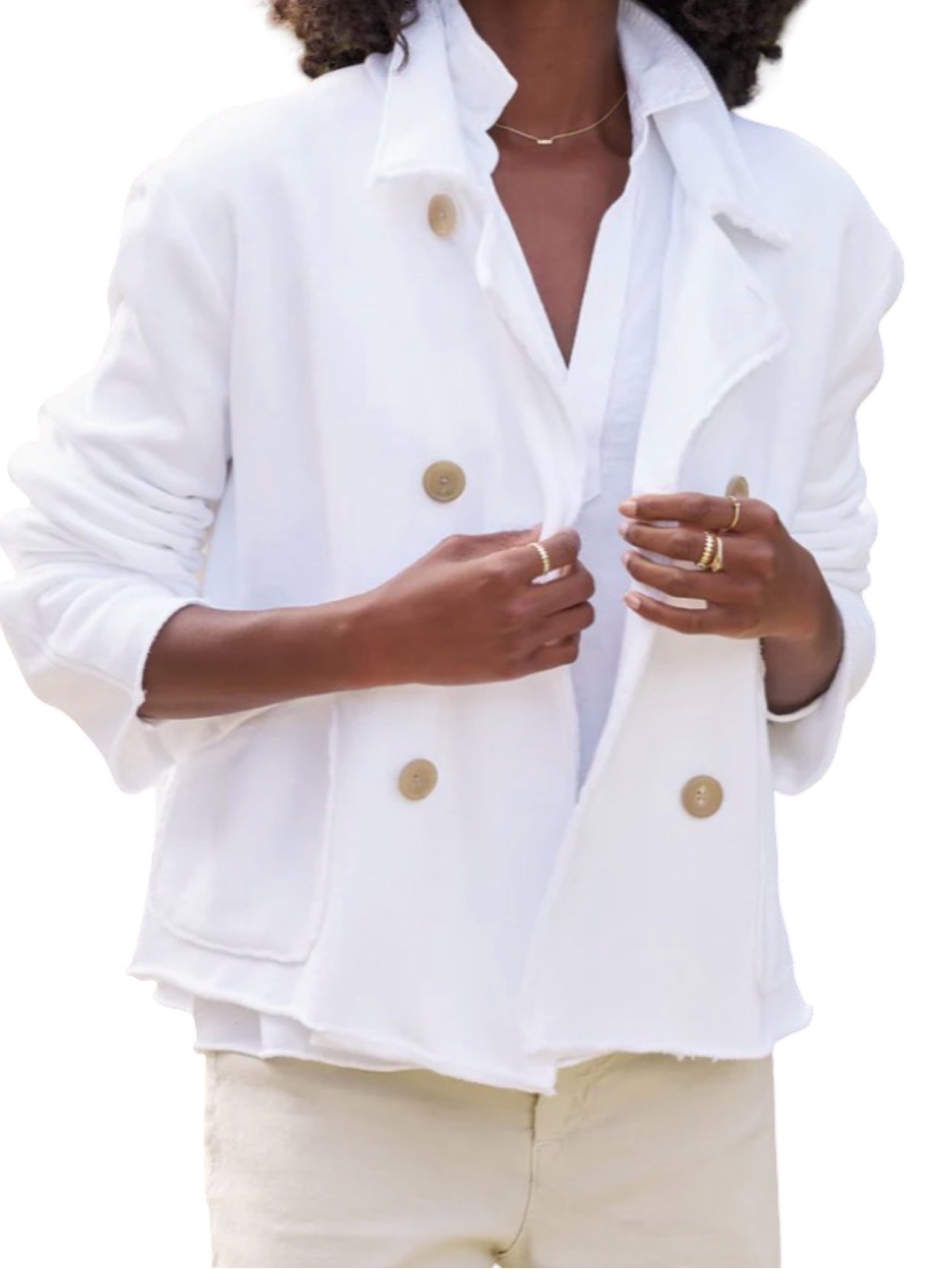Frank & Eileen NWD Mini Belfast Cropped Sweatshirt Peacoat White Size XS